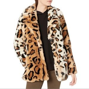 Steve Madden leopard faux fur coat